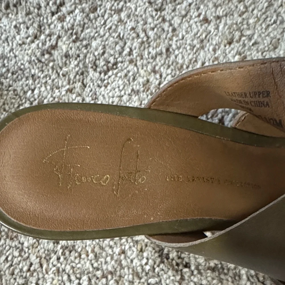 Franco Sarto Olive Green Wedge Sandals - Picture 8 of 9